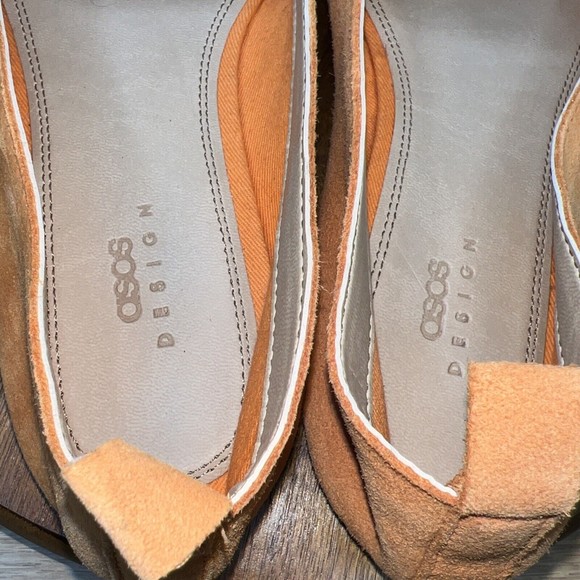 Asos Design Shoes Women’s Size 8 Orange Suede Slip On Flats - Picture 9 of 10